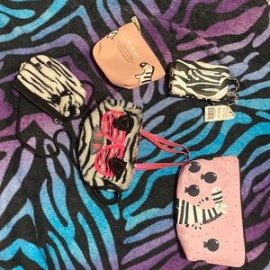 Zebra cosmetics bags, case sunglasses, etc